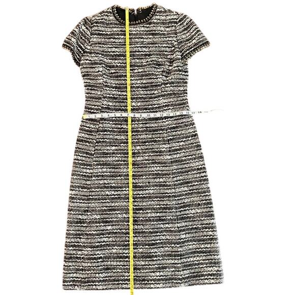 Vintage Mollie Parnis x Saks Fifth Avenue Tweed Dress Black White Gold A-Line - Picture 15 of 16